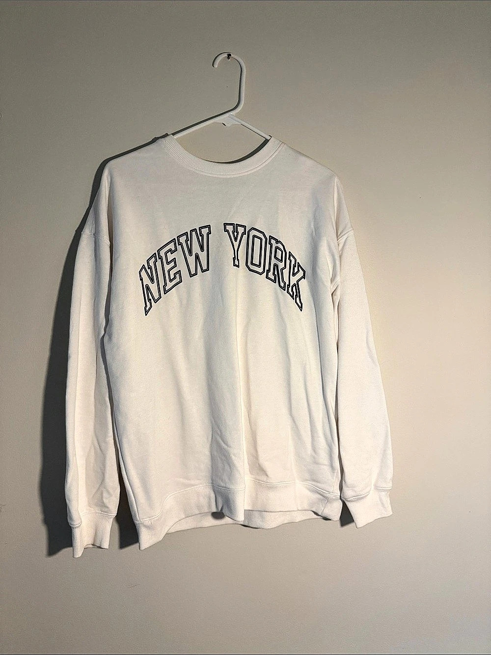 Garage Chandal Fleece Oversized Crew Sweatshirt White Small